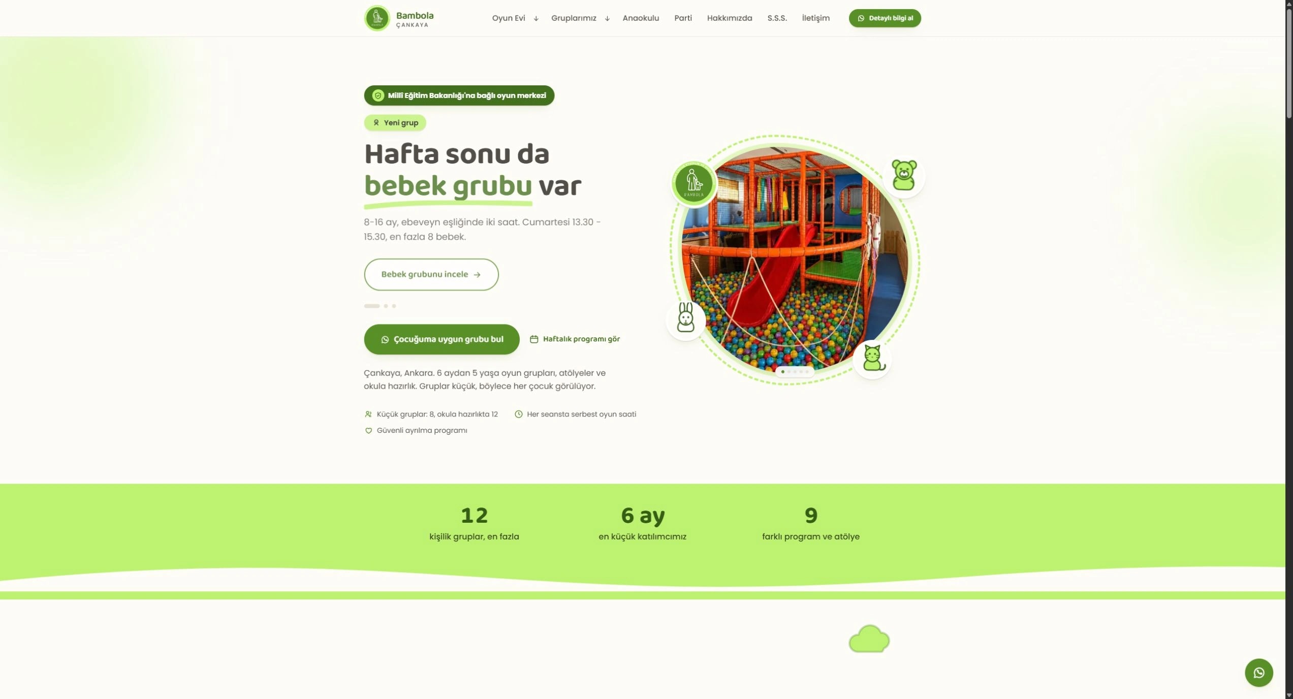 Bambola web tasarımı: oyun grupları ve okul öncesi eğitim programları