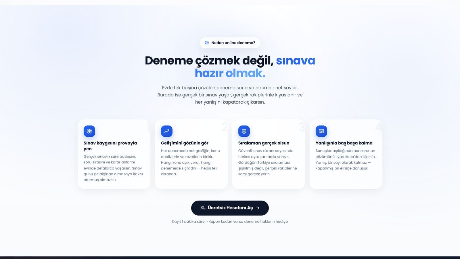 İlyas Güneş — Canlı sınav sistemi