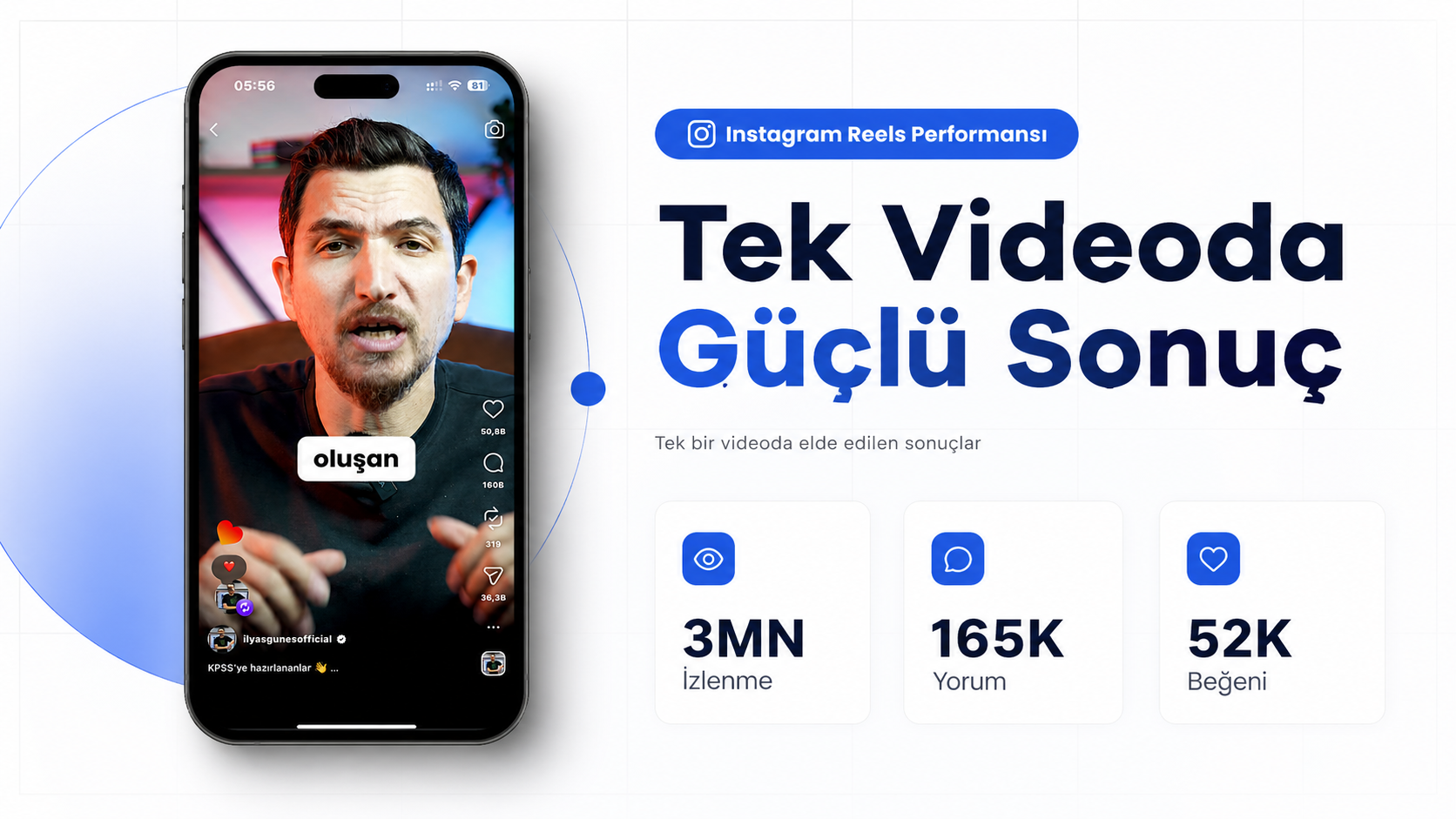 İlyas Güneş Instagram tek videoda güçlü sonuç case görseli